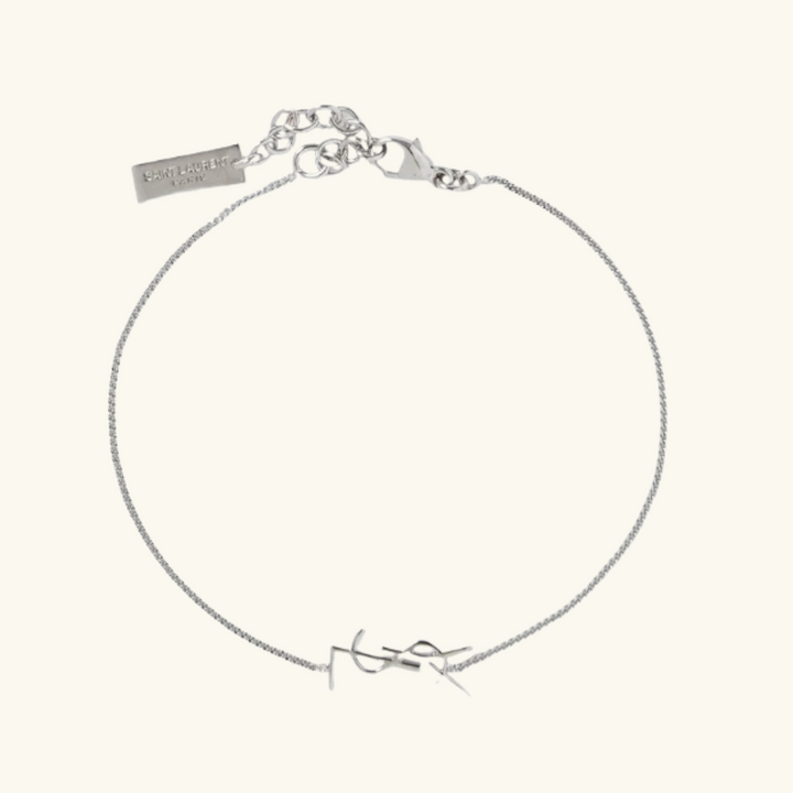 Bracelet à maillons et lettres argentées