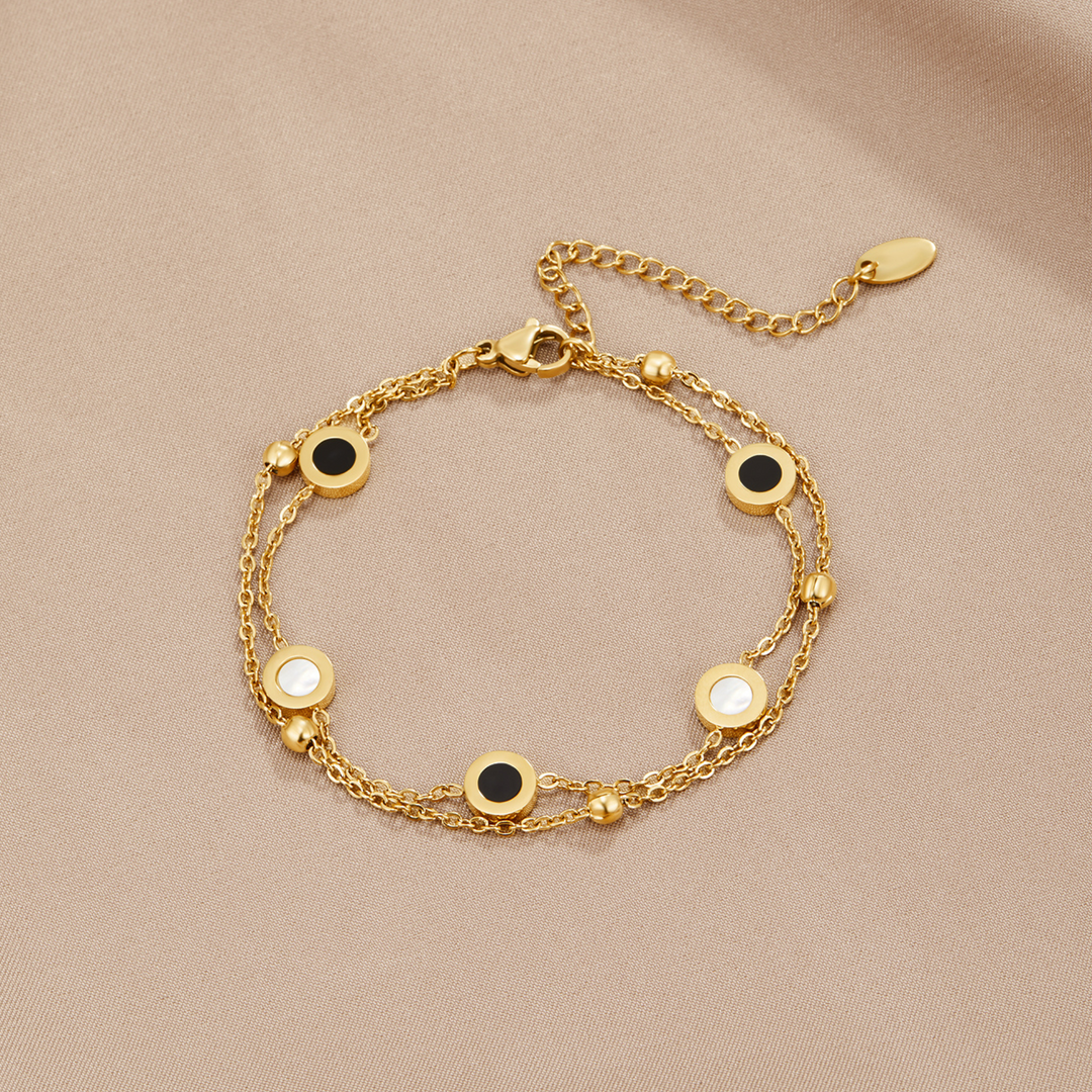 Victoire | Bracelet en Onyx et Pierre Blanche