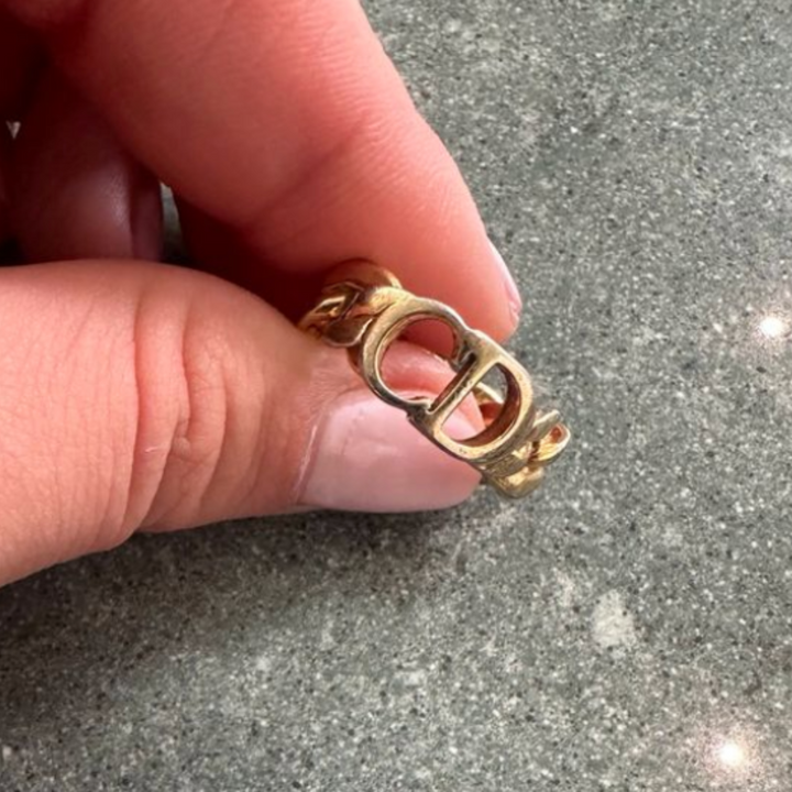 Bague maillons ouverts dorée