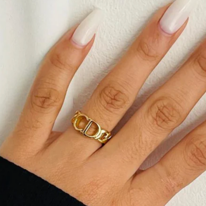 Bague maillons ouverts dorée