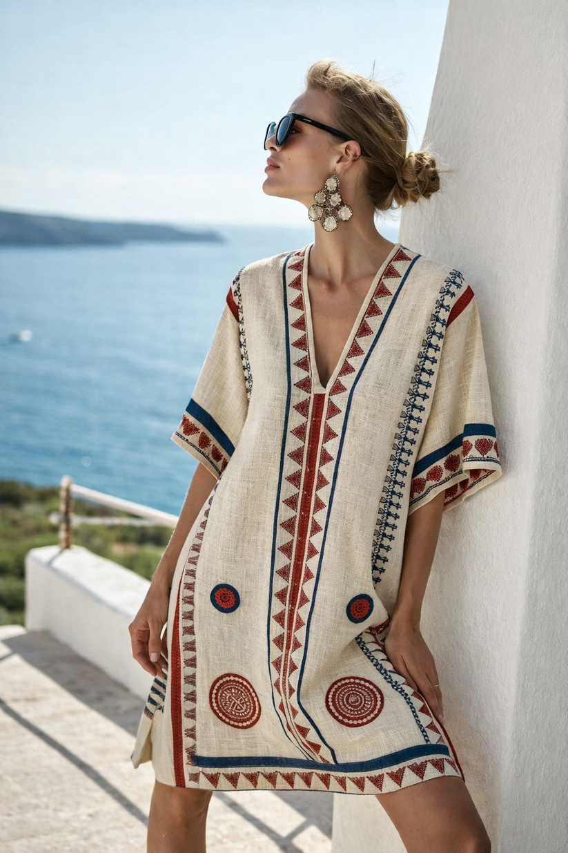 Rania Robe Femme Courte | Forme Ample, Été Décontracté 0