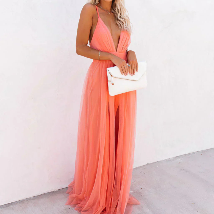 Robe Longue Corail Clair ? Élégance Légère et Silhouette Sublimée 0