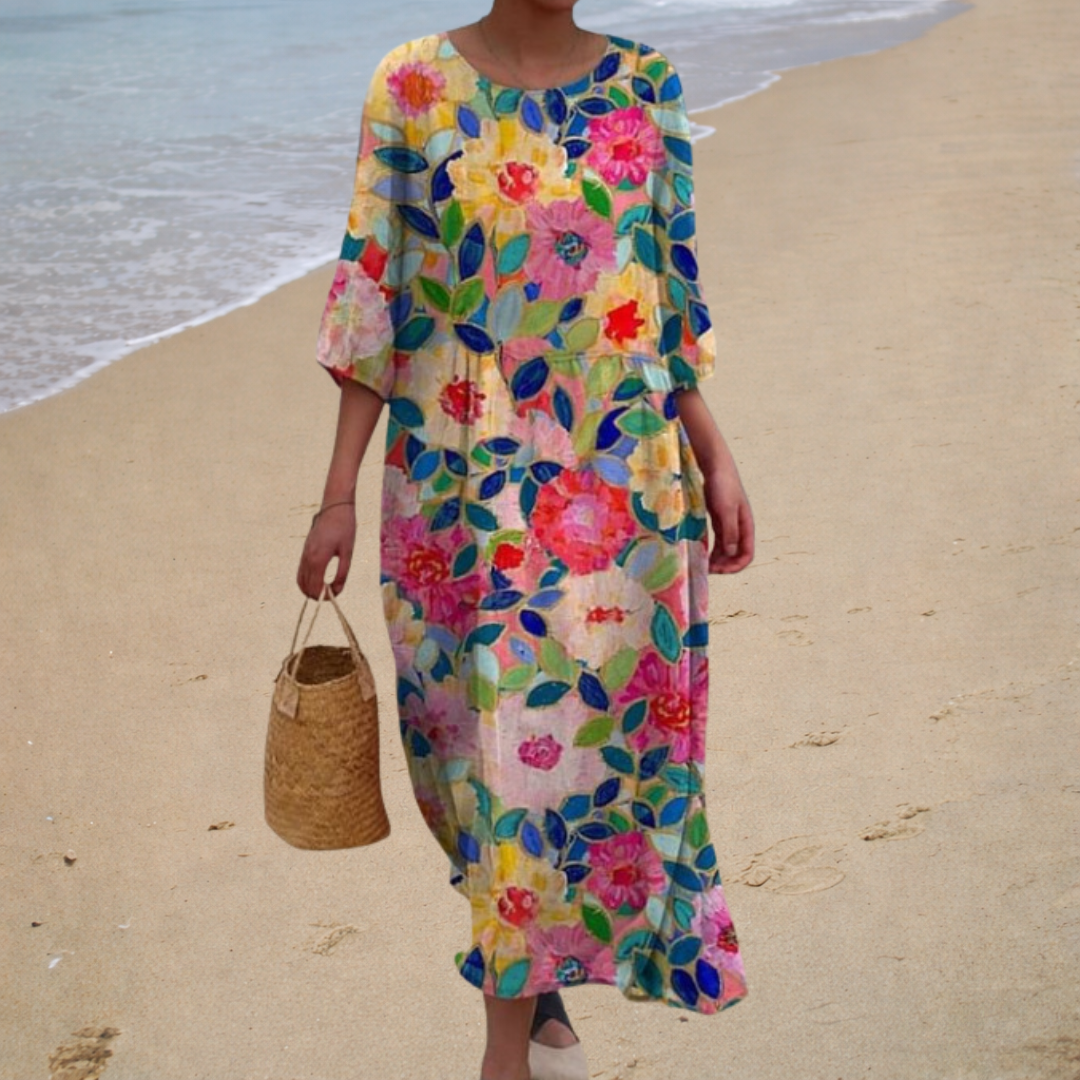 Robe Longue Florale Diletta ? Élégance Naturelle et Confort Estival 0