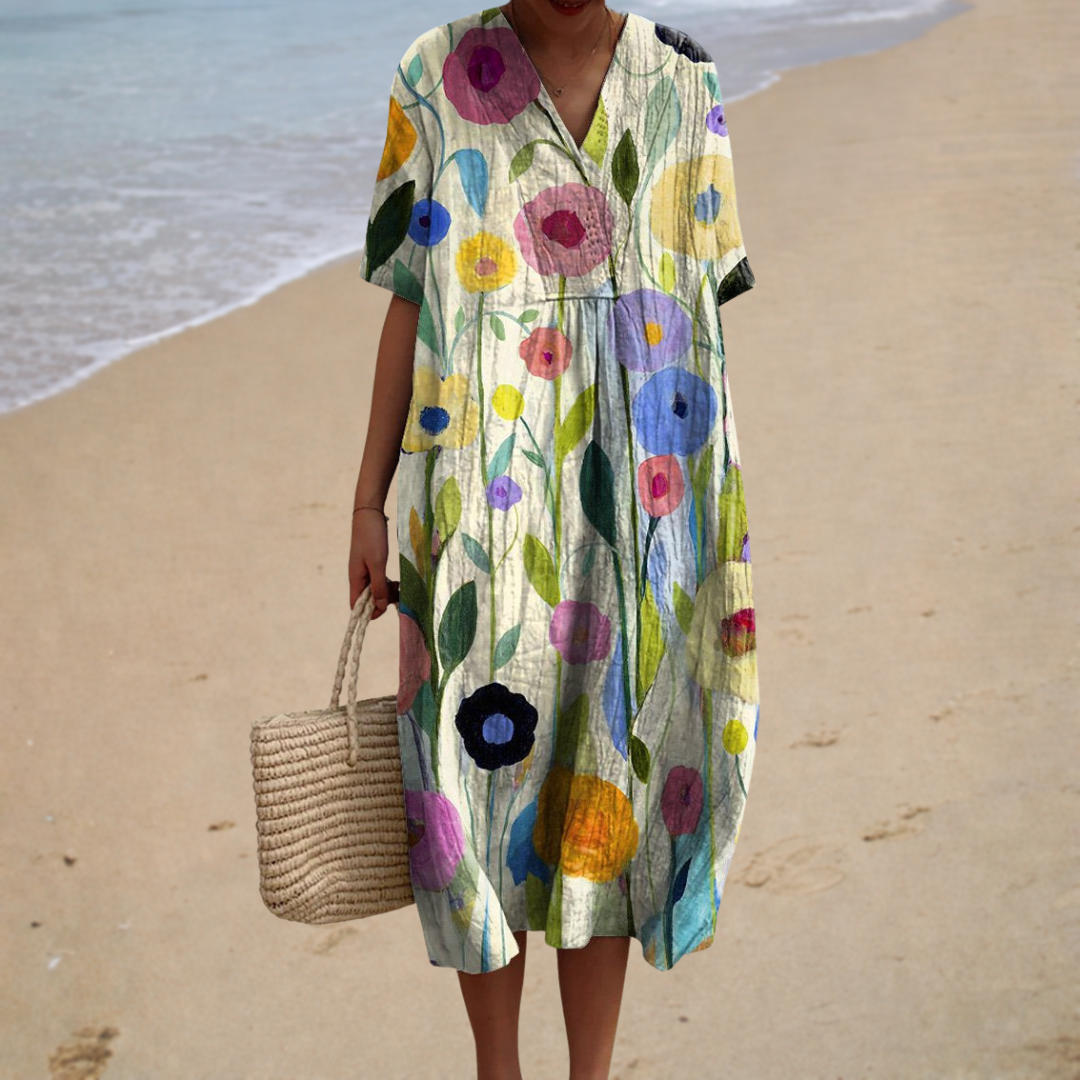 Robe Longue à Motif Sardines ? Élégance Légère pour Vos Journées d'Été 0