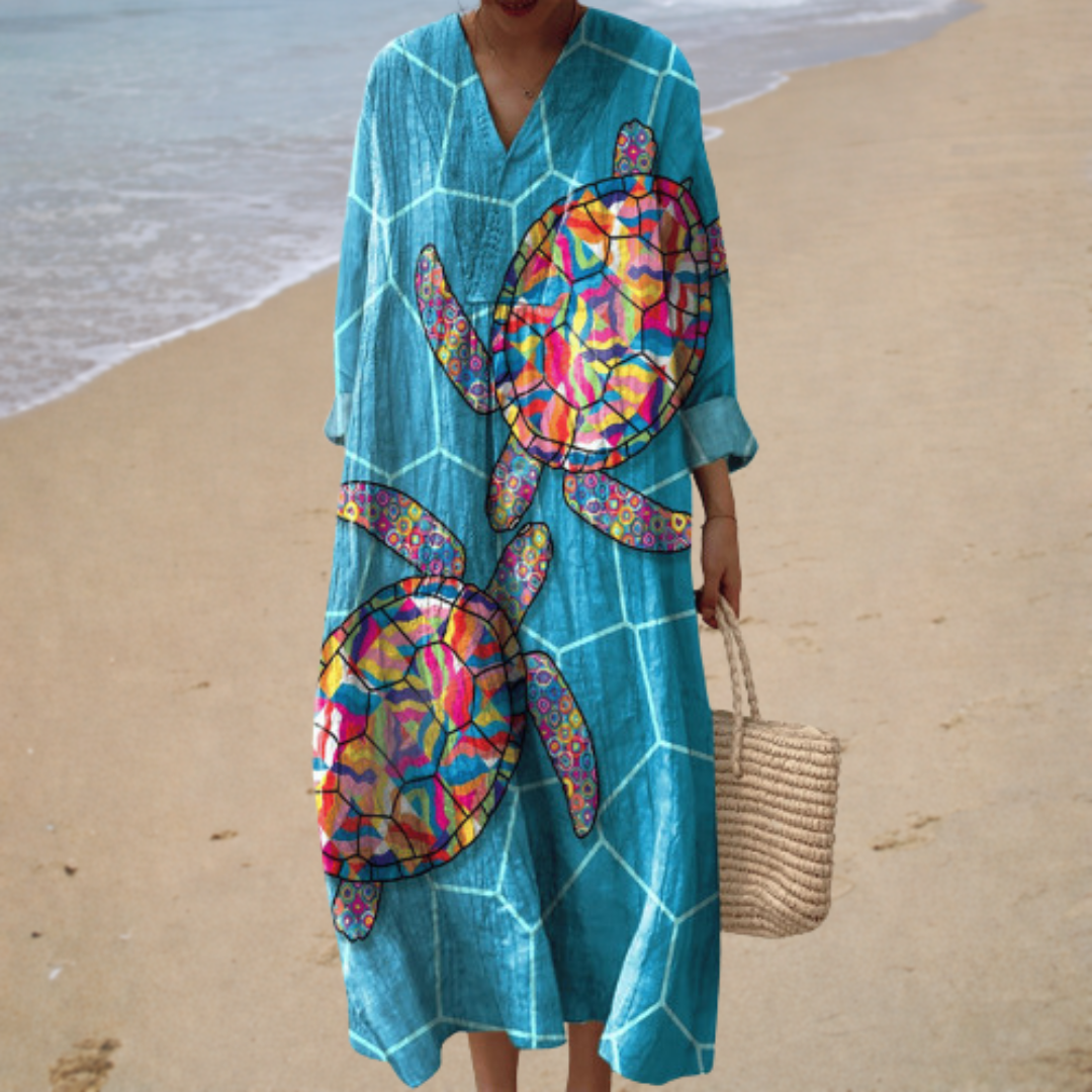 Robe Longue à Motif Tortue ? Élégance Naturelle et Confort Estival 0