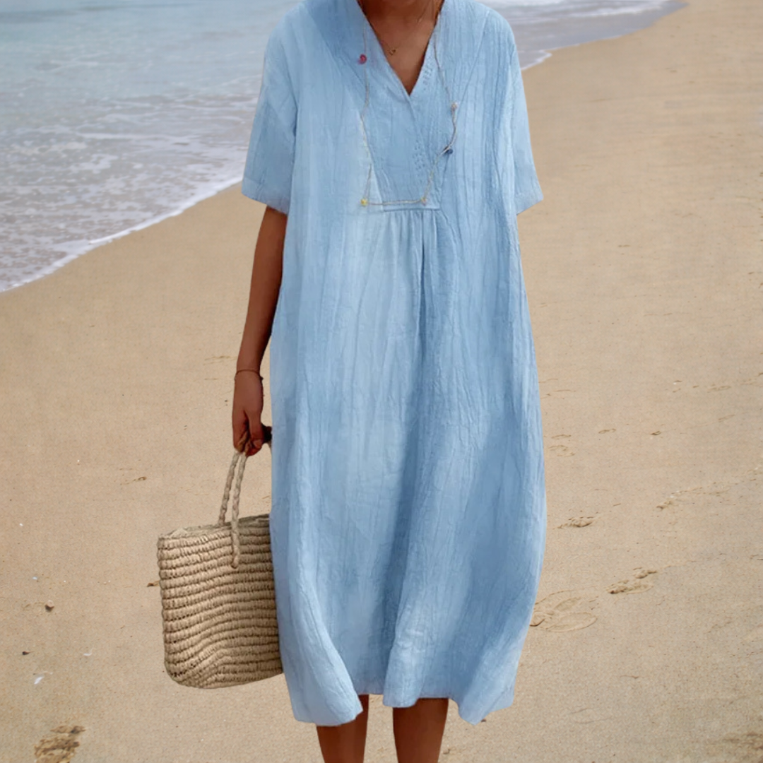 Robe Midi Contemporaine Victoire ? Élégance Naturelle et Confort Estival 0
