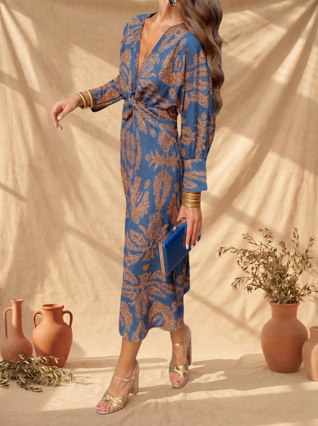 Robe Midi Femme Céleste ? Élégance Florale pour Sublimer Votre Silhouette 2