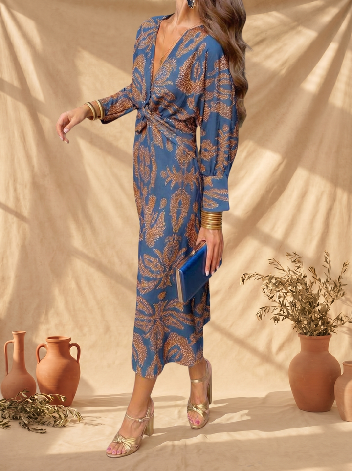 Robe Midi Femme Céleste ? Élégance Florale pour Sublimer Votre Silhouette 2