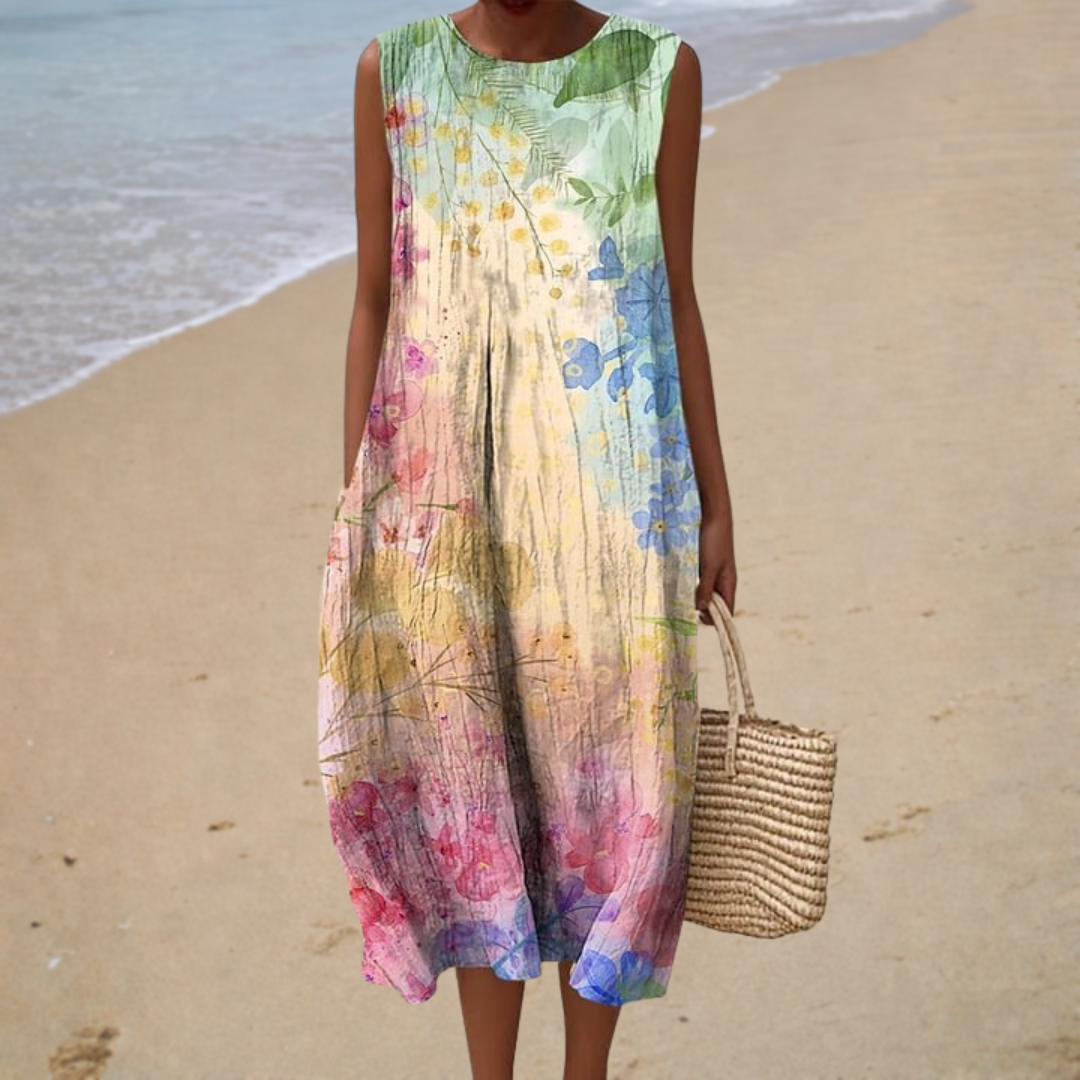 Robe Midi Femme Sylvie ? Élégance Chic et Confort Estival 0
