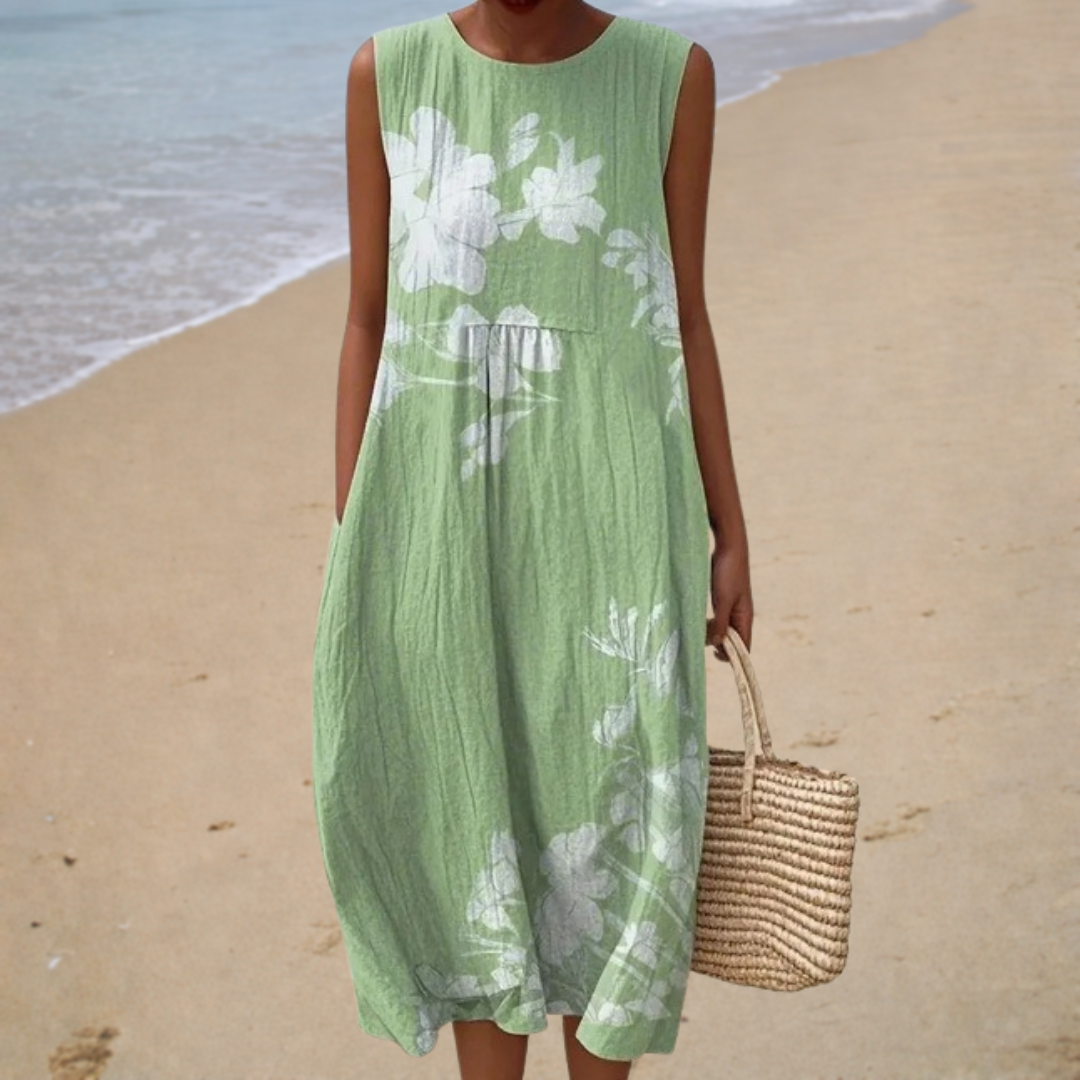 Robe Midi Naturelle Priscille – Élégance Décontractée et Fraîcheur Estivale 0