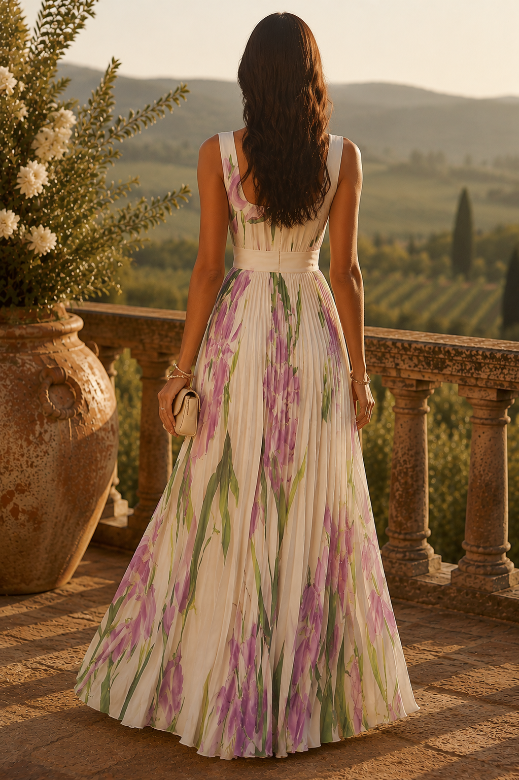 Robe longue plissée à fleurs ? Élégance légère pour vos moments d'été 2