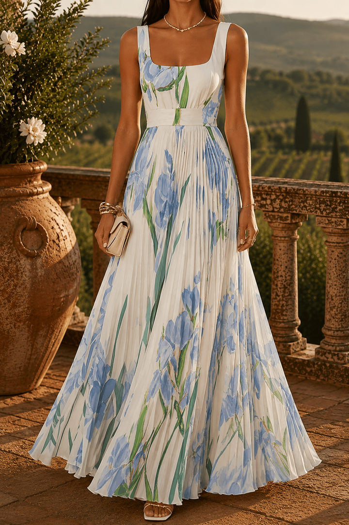 Robe longue plissée à fleurs ? Élégance légère pour vos moments d'été 4