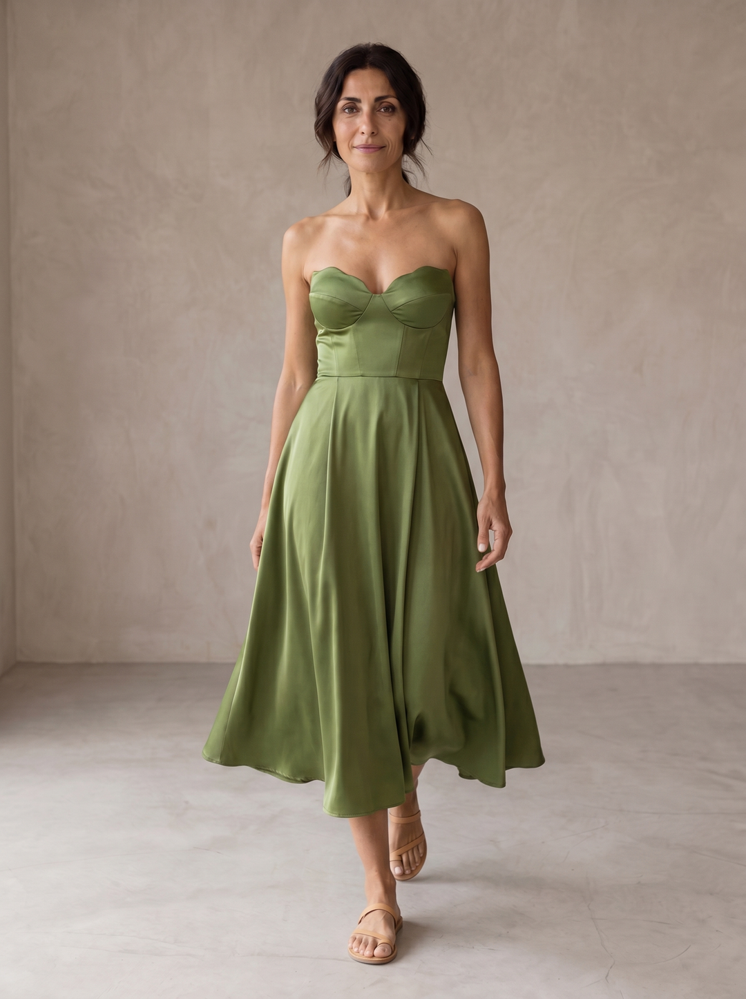 Robe midi bustier Liora ? Élégance intemporelle et confort raffiné 1