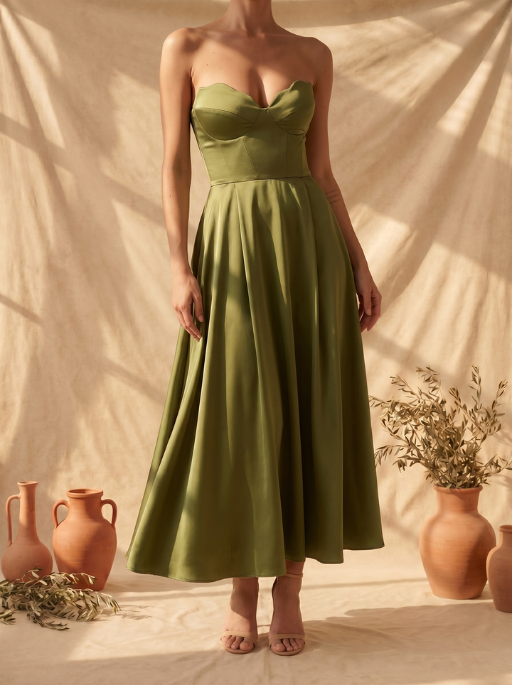 Robe midi bustier Liora ? Élégance intemporelle et confort raffiné 2