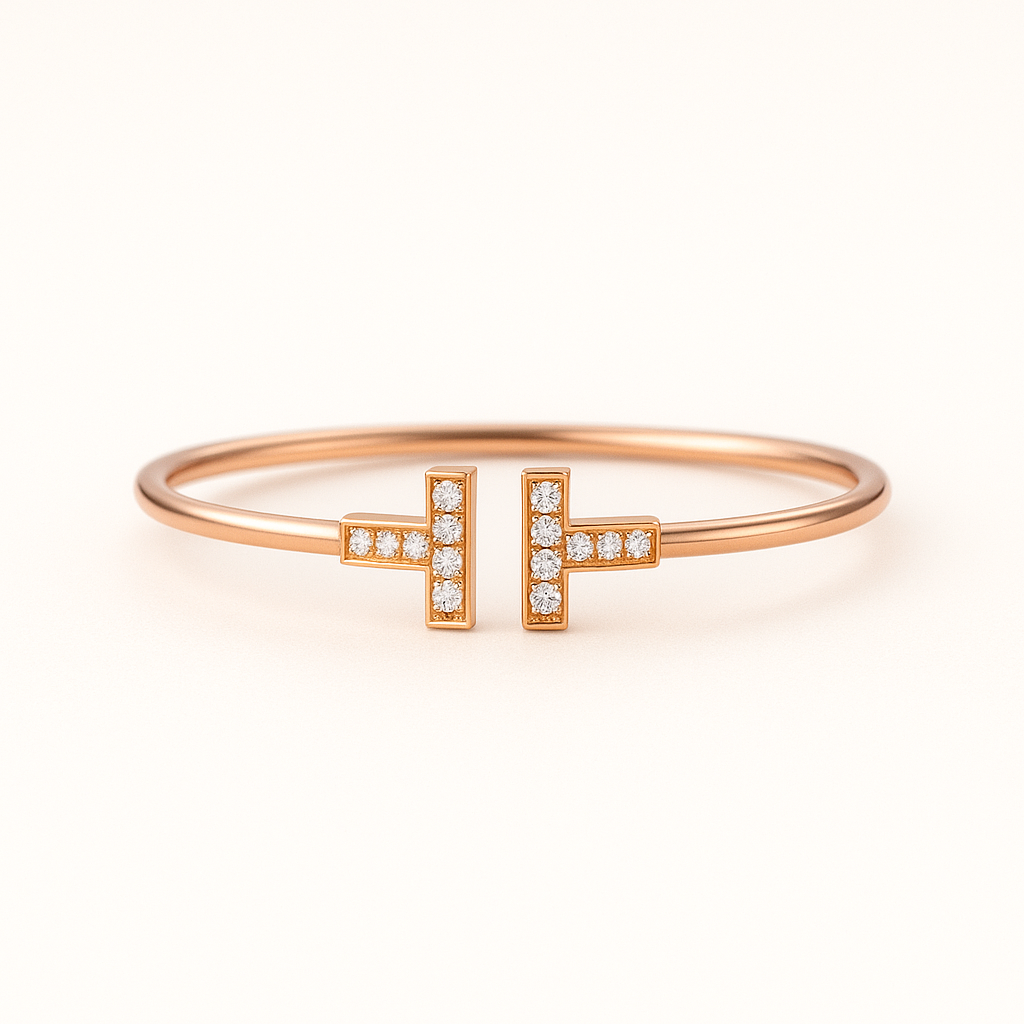 Bracelet jonc ouvert moderne Tess T