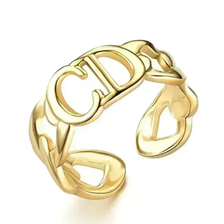 Bague maillons ouverts dorée