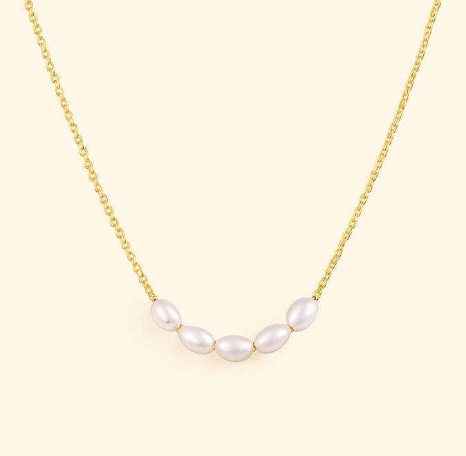 Collier en perles or rose Kona