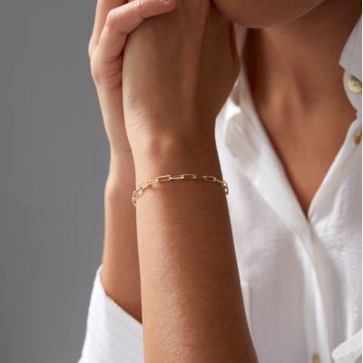 Bracelet maille trombone doré Maui