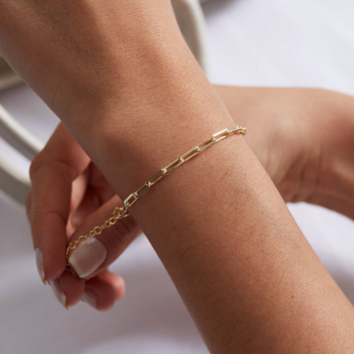 Bracelet maille trombone doré Maui