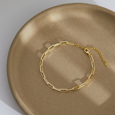 Bracelet maille trombone doré Maui