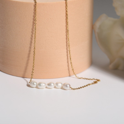 Collier en perles or rose Kona