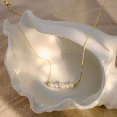 Collier en perles or rose Kona