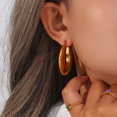 Boucles d'oreilles disques dorées Lille