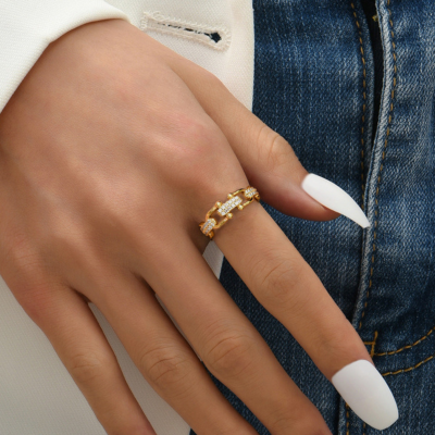 Bague dorée ondulée Chloe
