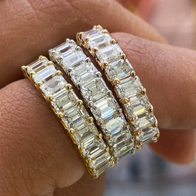 Bague dorée Athena taille émeraude