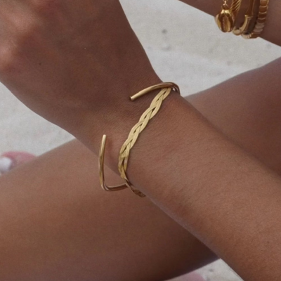 Bracelet doré tressé Palm