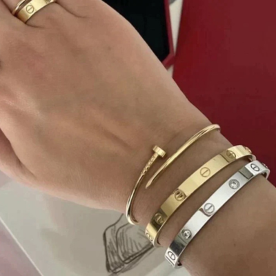 Bracelet jonc doré poli à vis