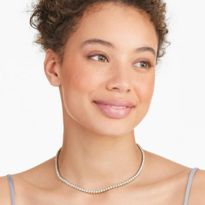 Collier tennis classique doré