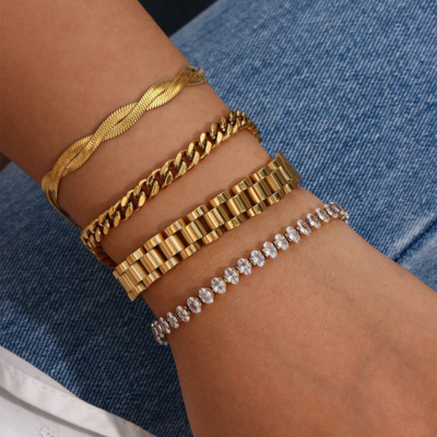 Title: Bracelet maillons dorés Heritage