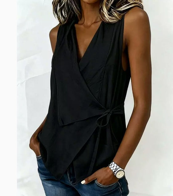 Blouse Apolline sans manches coloris Noir