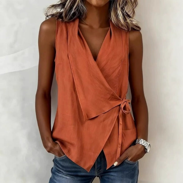 Blouse Apolline sans manches coloris Orange