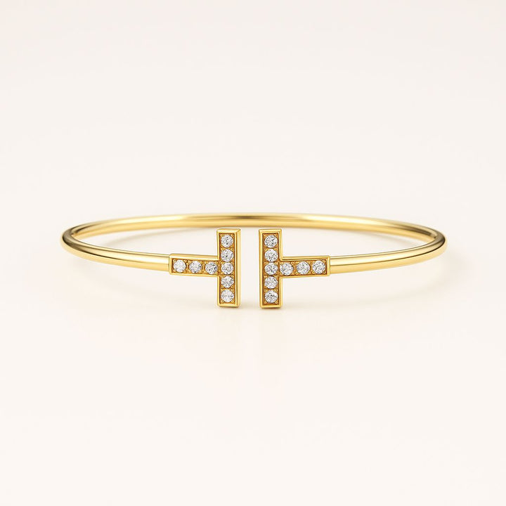 Bracelet jonc ouvert moderne Tess T