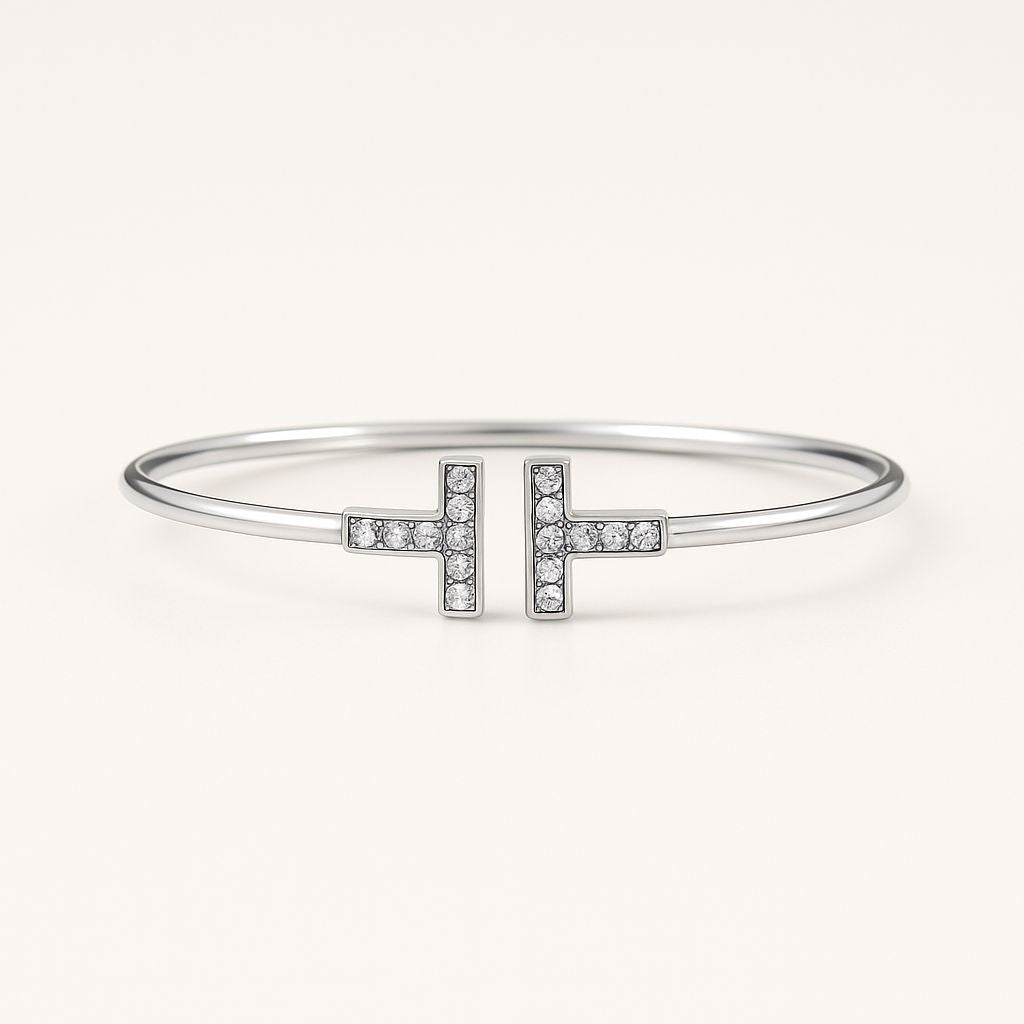 Bracelet jonc ouvert moderne Tess T