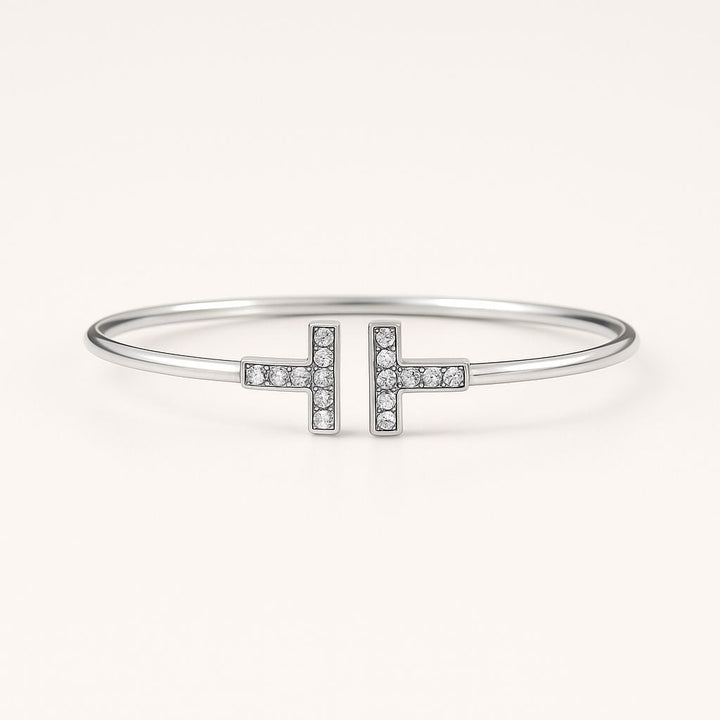 Bracelet jonc ouvert moderne Tess T