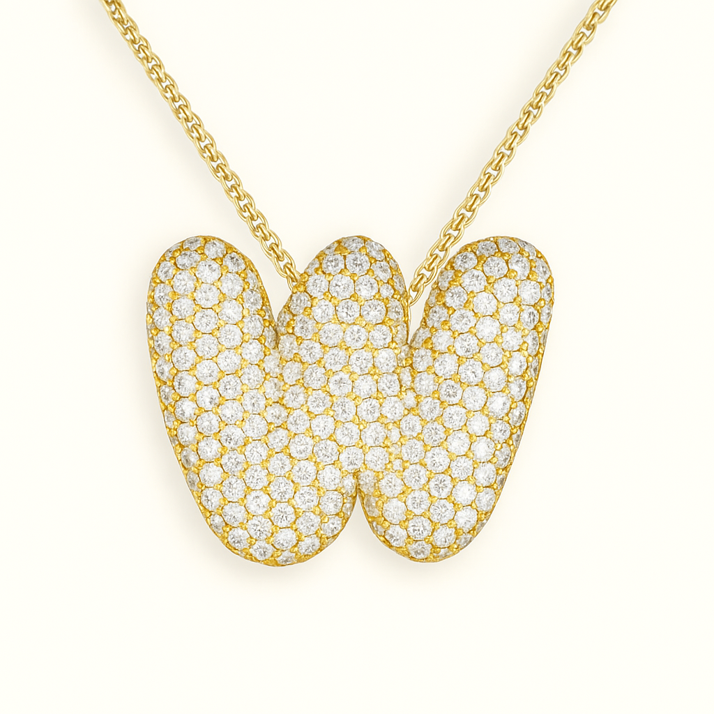 Collier initiales dorées scintillantes