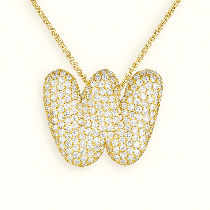 Collier initiales dorées scintillantes