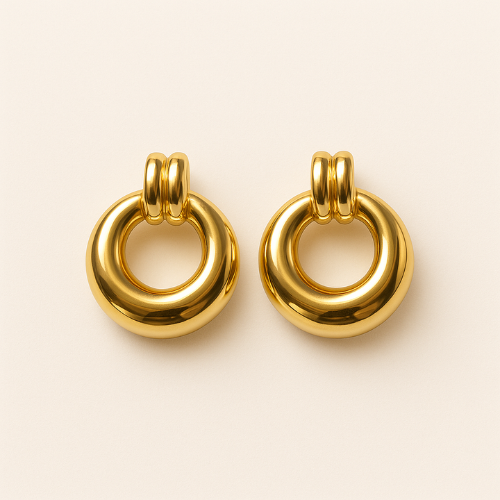 Boucles d'oreilles dorées vintage Hampton