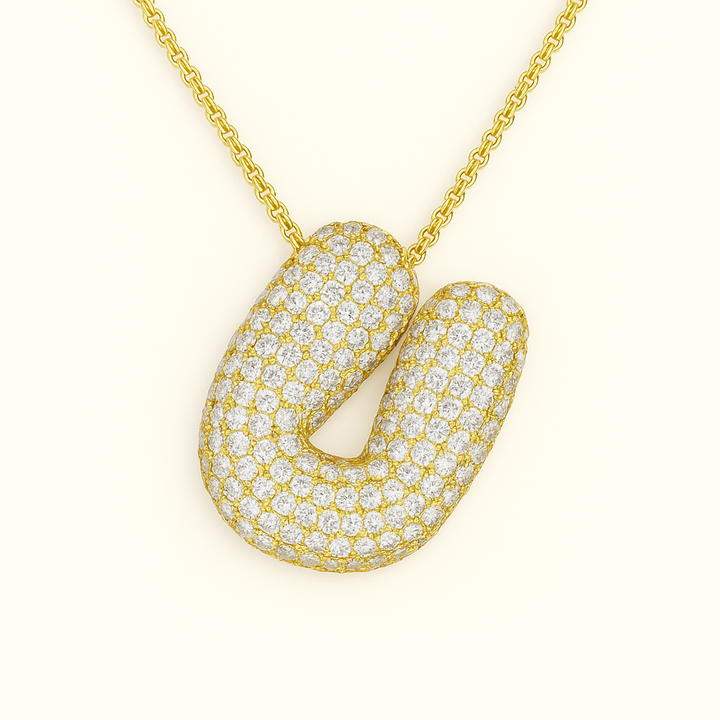 Collier initiales dorées scintillantes