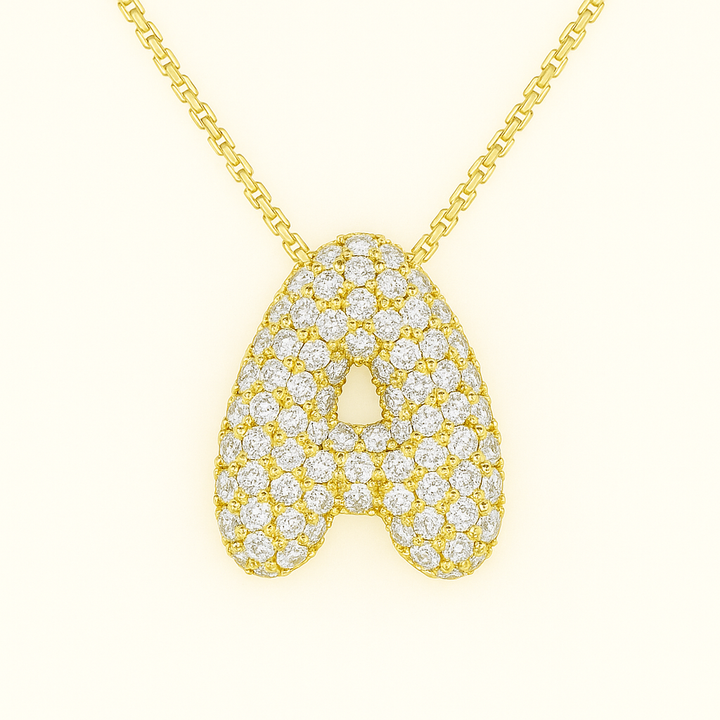 Collier initiales dorées scintillantes