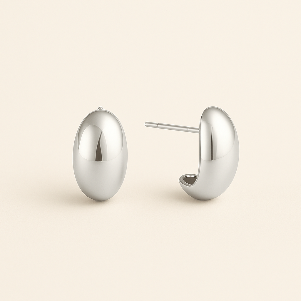 Boucles d'oreilles puces dômes dorées Celeste
