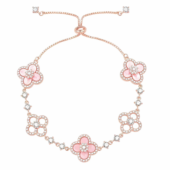 Bracelet trèfle rose Sakura