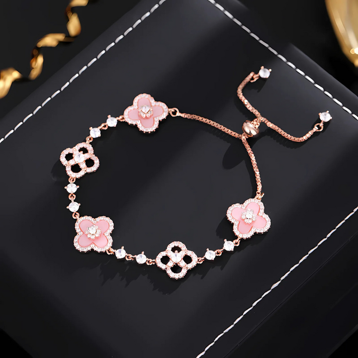 Bracelet trèfle rose Sakura