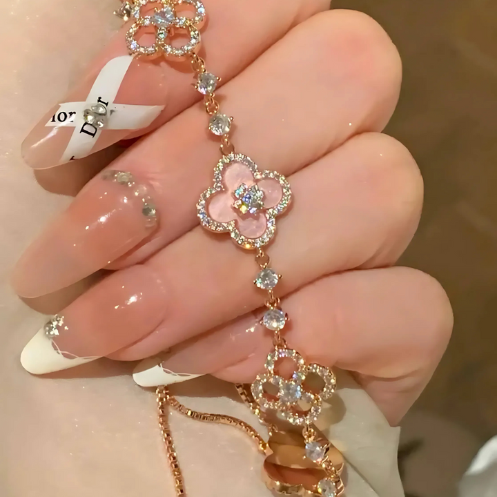 Bracelet trèfle rose Sakura