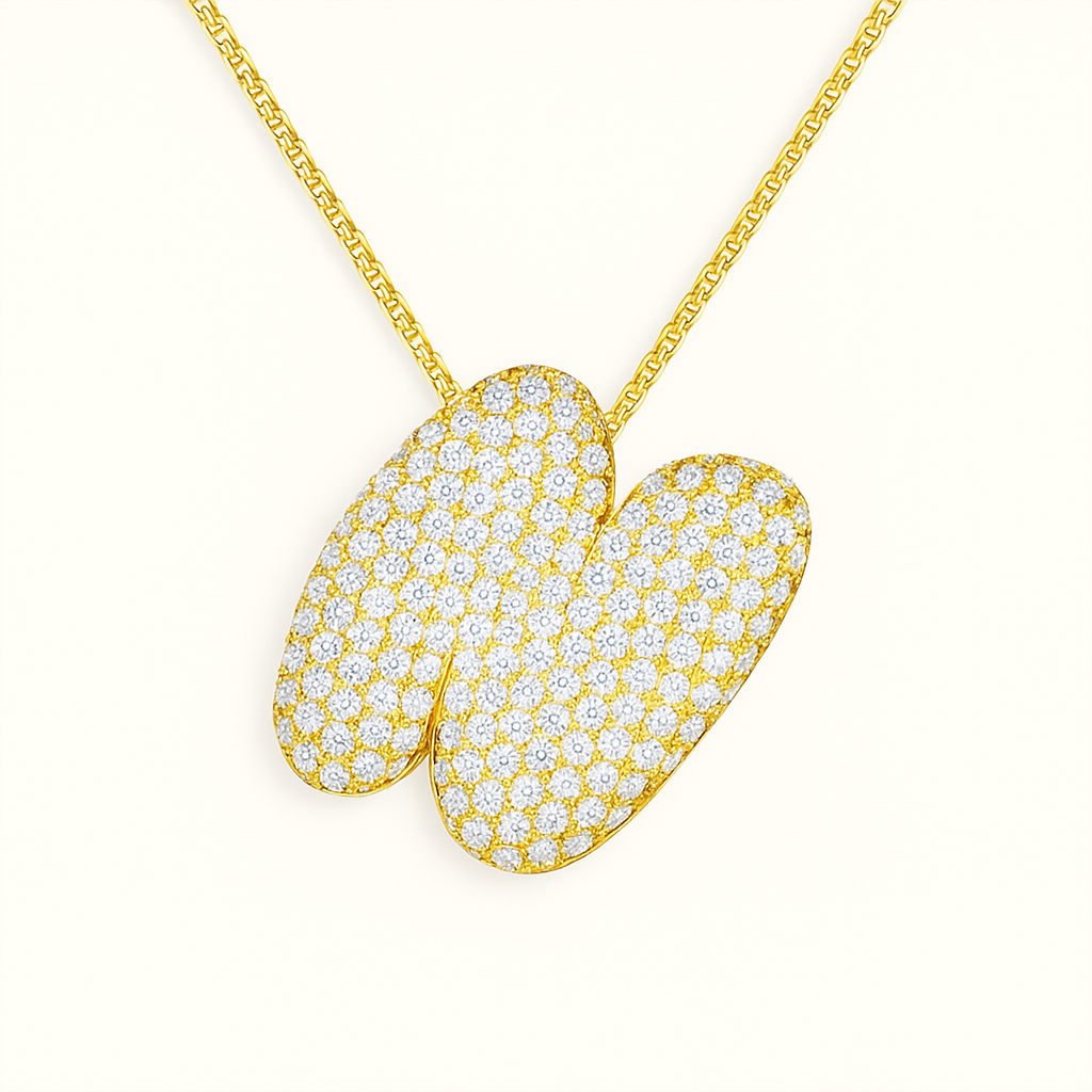 Collier initiales dorées scintillantes