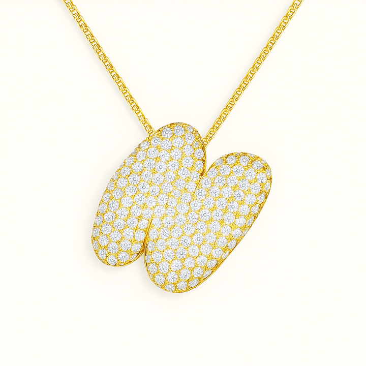 Collier initiales dorées scintillantes