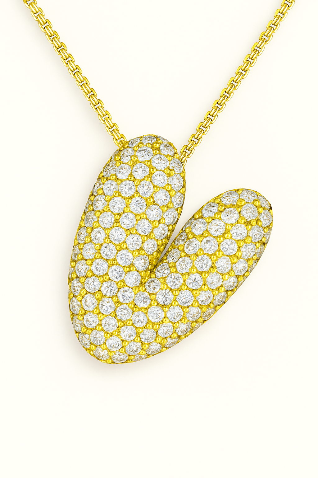 Collier initiales dorées scintillantes